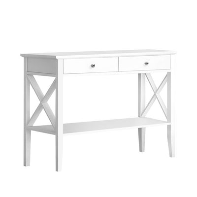Dealsmate  Console Table 2 Drawers 100CM White Chole