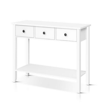 Dealsmate  Console Table 3 Drawers 100CM White Chole