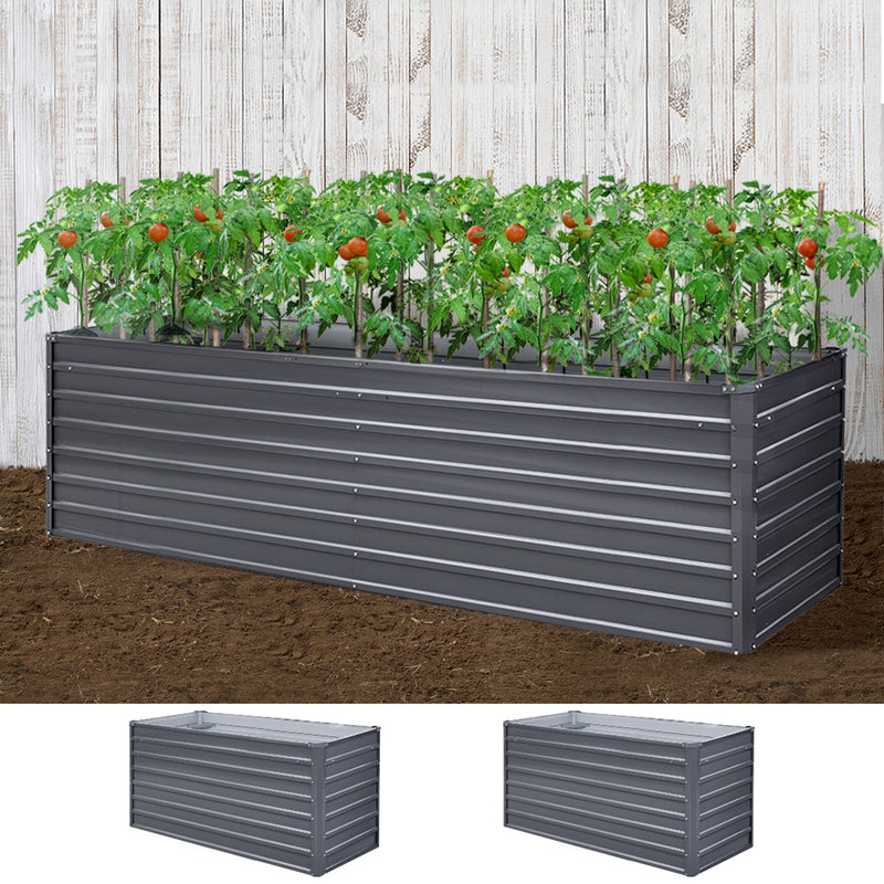 Dealsmate Greenfingers Garden Bed 320x80x77cm Planter Box Raised Container Galvanised Herb