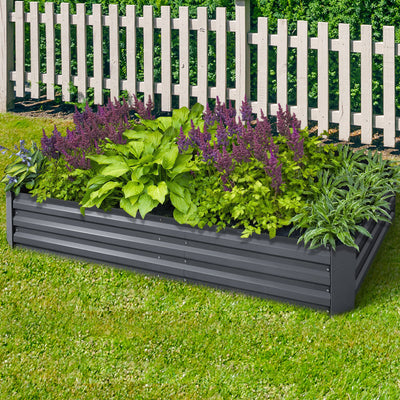 Dealsmate Greenfingers 2x Garden Bed 210x90cm Planter Box Raised Container Galvanised Herb