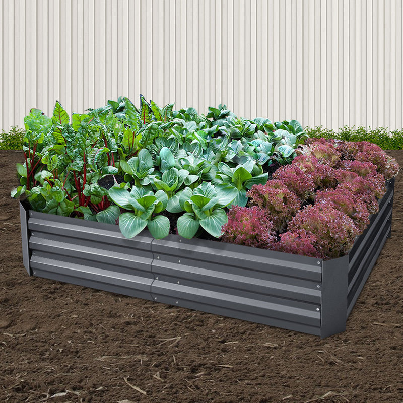 Dealsmate Greenfingers 2x Garden Bed 150x90cm Planter Box Raised Container Galvanised Herb