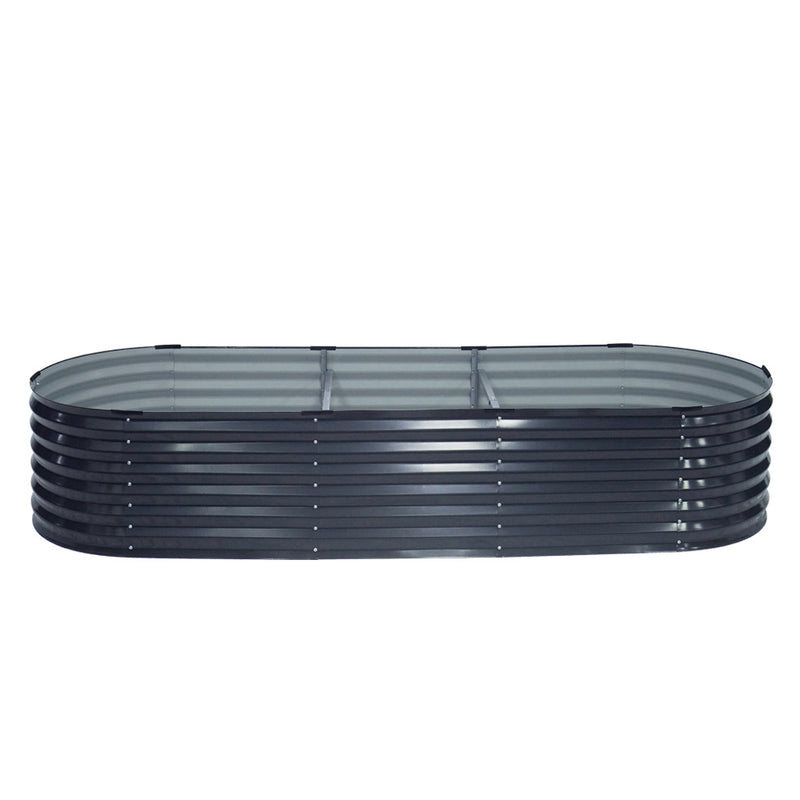 Dealsmate Greenfingers Garden Bed 240X80X42cm Oval Planter Box Raised Container Galvanised