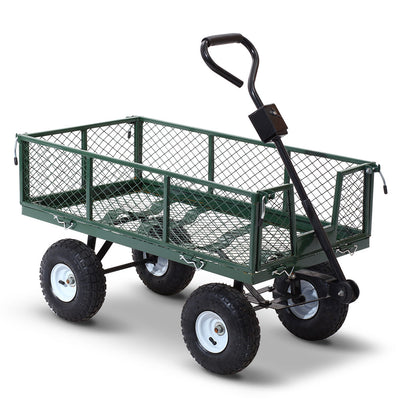 Dealsmate  Mesh Garden Steel Cart - Green