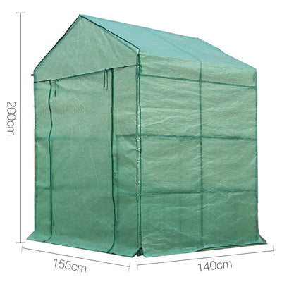 Dealsmate Greenfingers Greenhouse 1.4x1.55x2M Walk in Green House Tunnel Plant Garden Shed 8 Shelves