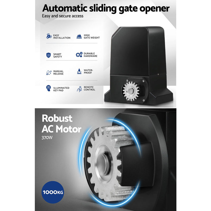 Dealsmate Lockmaster Automatic Sliding Gate Opener Kit 6M 1000KG
