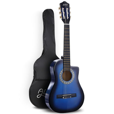 Dealsmate Alpha 34 Inch Classical Guitar Wooden Body Nylon String Beginner Kids Gift Blue