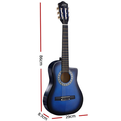Dealsmate Alpha 34 Inch Classical Guitar Wooden Body Nylon String Beginner Kids Gift Blue