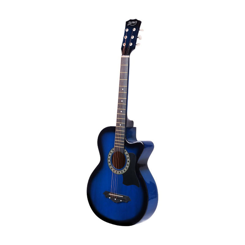 Dealsmate Alpha 38 Inch Acoustic Guitar Wooden Body Steel String Full Size Cutaway Blue