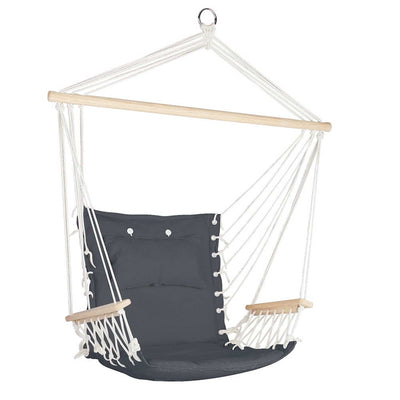 Dealsmate  Hammock Chair Hanging with Armrest Camping Hammocks Grey