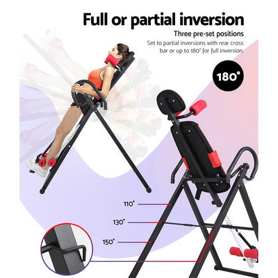 Dealsmate  Inversion Table Gravity Exercise Inverter Back Stretcher Home Gym Black