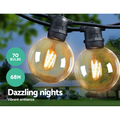 Dealsmate  68m LED Festoon Lights Sting Lighting Kits Wedding Outdoor Party