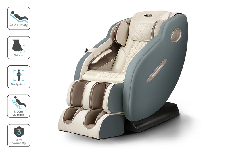 Dealsmate Livemor Massage Chair Electric Recliner Massager Grey Ozeni