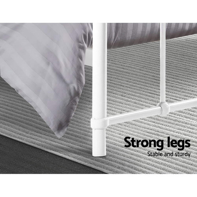 Dealsmate  Bed Frame Metal Frames LEO - Double (White)
