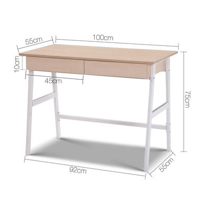 Dealsmate  Computer Desk Drawer Cabinet Oak 100CM