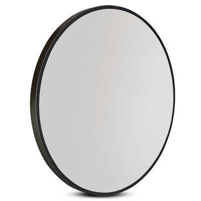 Dealsmate  Wall Mirror Makeup 60cm Home Decor Framed Mirrors Bathroom Round Black