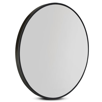 Dealsmate  Wall Mirror Makeup 70cm Home Decor Framed Mirrors Bathroom Round Black