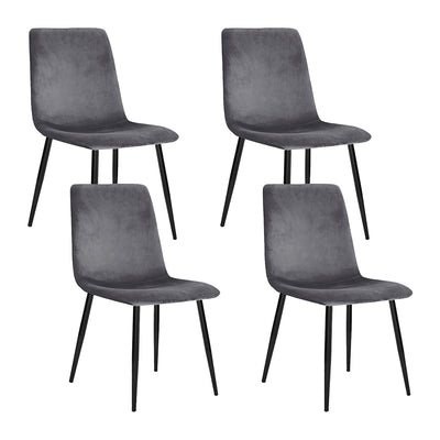 Dealsmate  Dining Chairs Grey Velvet Set of 4 Lindsay