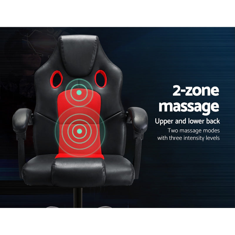 Dealsmate  2 Point Massage Gaming Office Chair PU Leather Red