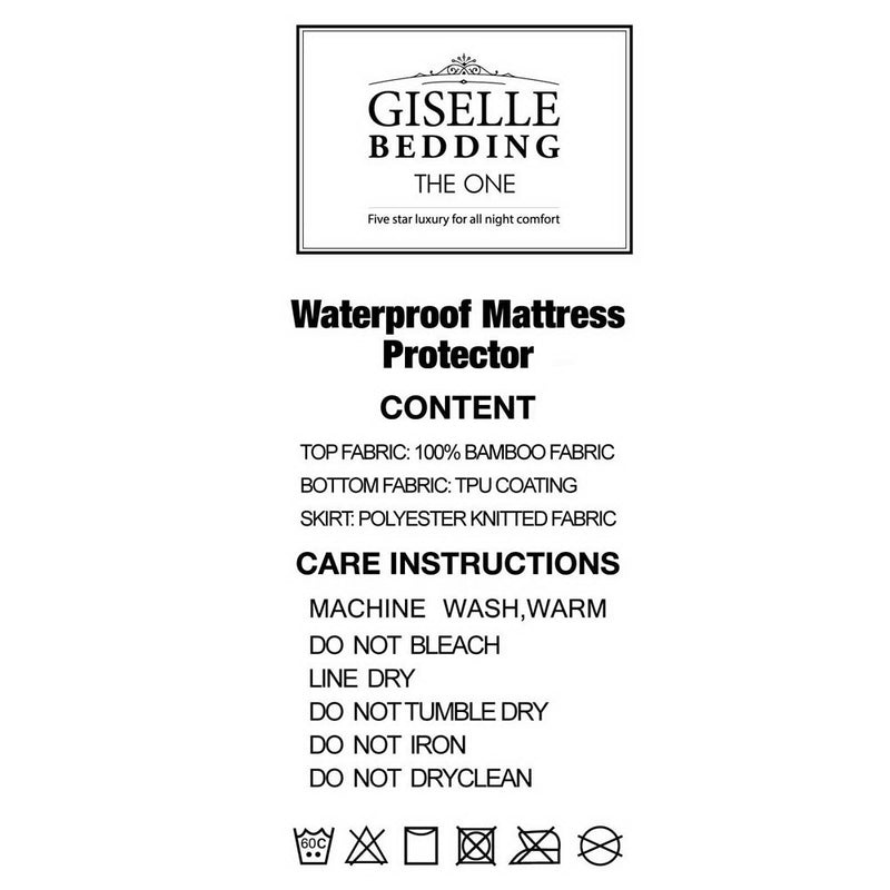 Dealsmate Giselle Bedding Mattress Protector Bamboo Double