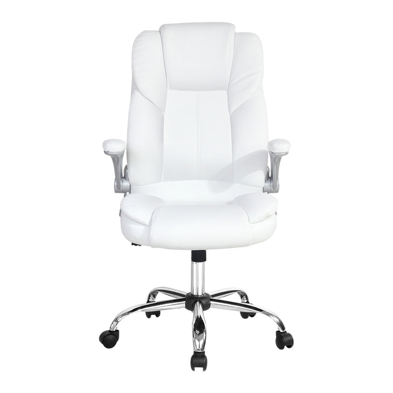 Dealsmate  Executive Office Chair Leather Tilt White