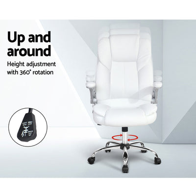 Dealsmate  Executive Office Chair Leather Tilt White