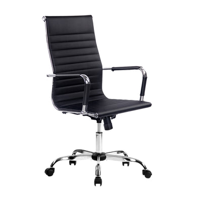 Dealsmate  Office Chair PU Leather High Back Black