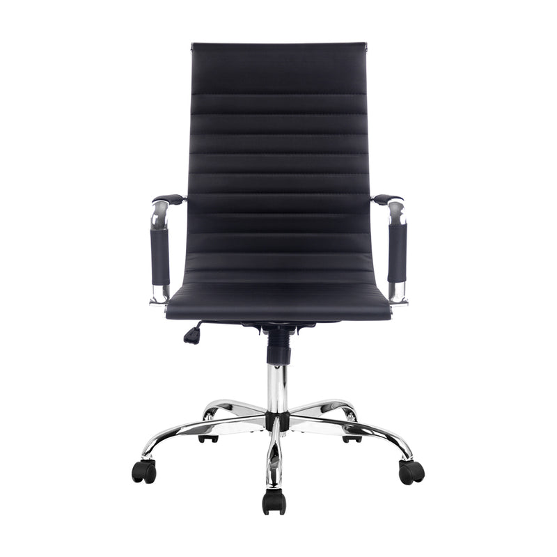 Dealsmate  Office Chair PU Leather High Back Black