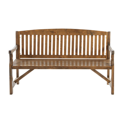 Dealsmate  5FT Outdoor Garden Bench Wooden 3 Seat Chair Patio Furniture Natural