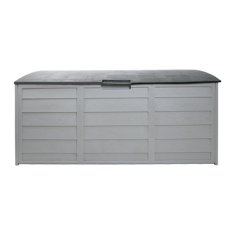 Dealsmate  Outdoor Storage Box 290L Lockable Organiser Garden Deck Shed Tool Grey
