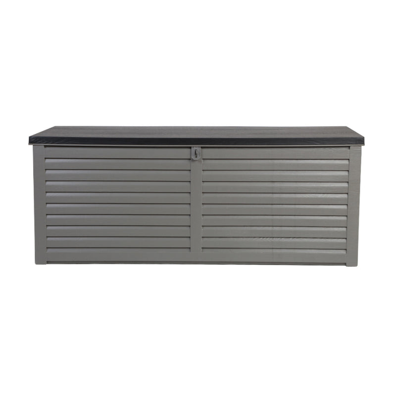 Dealsmate  Outdoor Storage Box 390L Container Lockable Garden Bench Tools Toy Shed Black