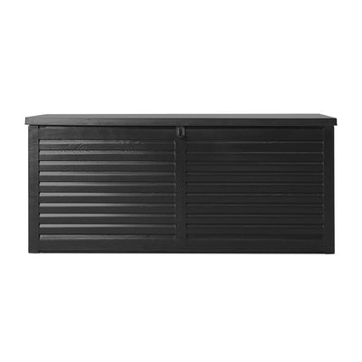 Dealsmate  Outdoor Storage Box 490L Container Lockable Garden Bench Shed Tools Toy All Black
