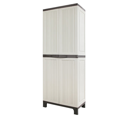 Dealsmate  173cm Outdoor Storage Cabinet Box Lockable Cupboard Sheds Garage Adjustable Beige