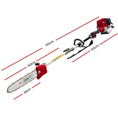 Dealsmate  40CC Pole Chainsaw Hedge Trimmer Brush Cutter Whipper Saw 4-Stroke 7-in-1
