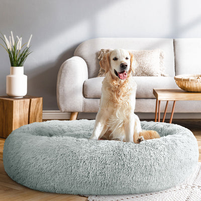Dealsmate  Pet Bed Dog Cat 110cm Calming Extra Large Soft Plush Light Grey