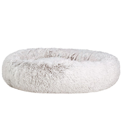 Dealsmate  Pet Bed Dog Cat 110cm Calming Extra Large Soft Plush White Brown