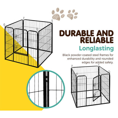 Dealsmate  32 8 Panel Dog Playpen Pet Exercise Cage Enclosure Fence Play Pen