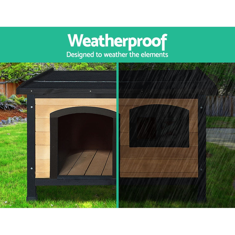 Dealsmate  Dog Kennel Extra Large Wooden Outdoor Indoor Puppy Pet House Cabin Crate Weatherproof