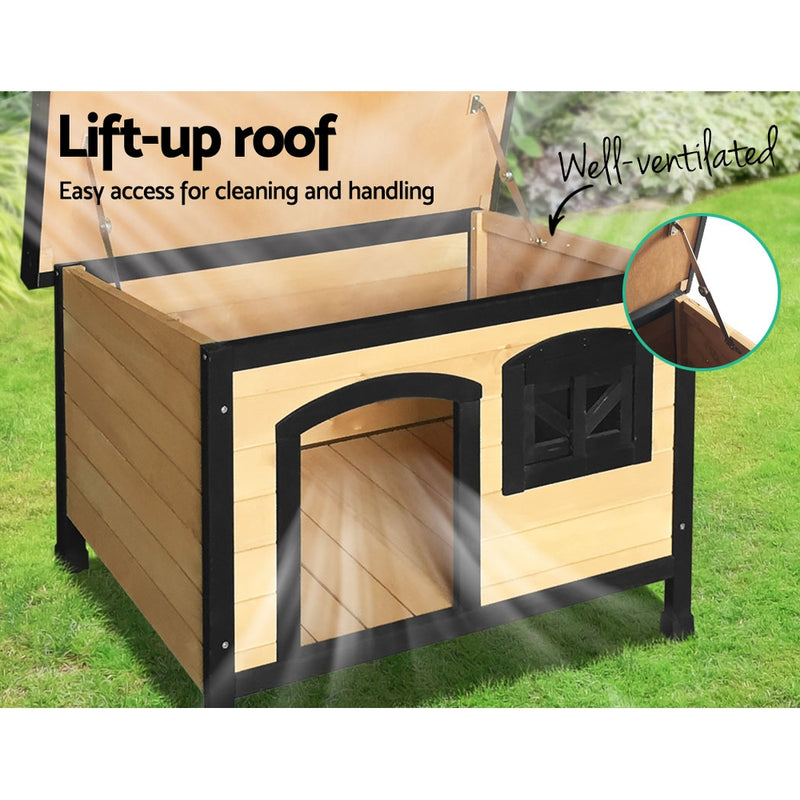 Dealsmate  Dog Kennel Extra Large Wooden Outdoor Indoor Puppy Pet House Cabin Crate Weatherproof
