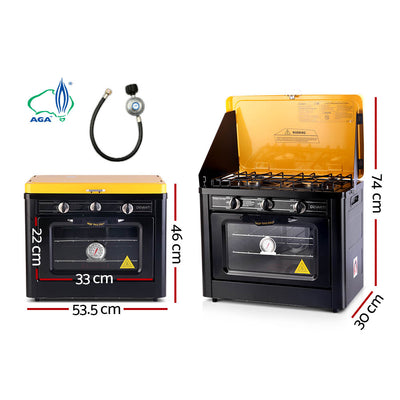 Dealsmate Devanti Portable Gas Oven LPG Black