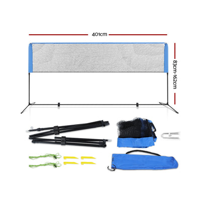 Dealsmate  4m Badminton Tennis Net Portable Volleyball Kit Adjustable Height