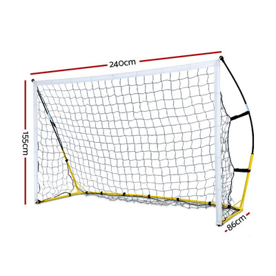 Dealsmate  2.4m Football Soccer Net Portable Goal Net Rebounder Sports Training