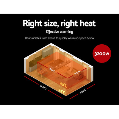 Dealsmate Devanti Electric Radiant Strip Heater Outdoor 3200W