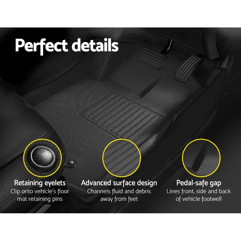 Dealsmate Weisshorn Car Floor Mats Rubber Compatible for Mazda BT50 Dual Crew Cab