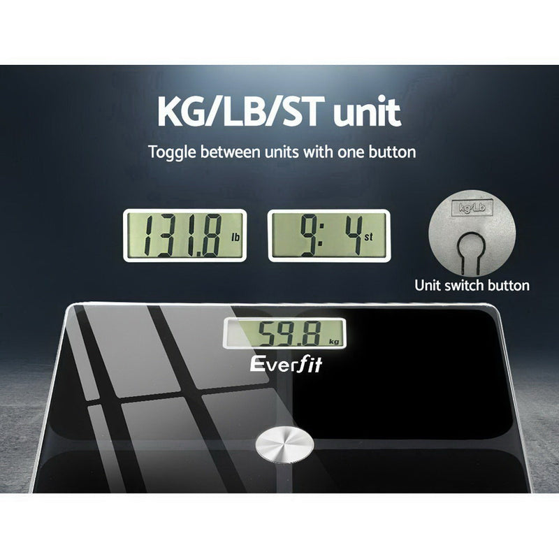 Dealsmate  Body Fat Bathroom Scale Weighing Tracker Gym 180KG
