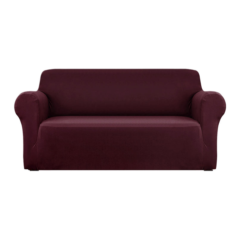 Dealsmate  Sofa Cover Couch Covers 3 Seater Stretch Burgundy