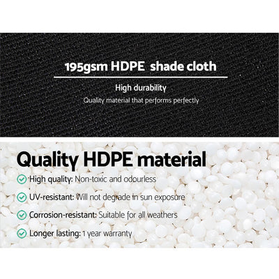 Dealsmate Instahut 90% Shade Cloth 1.83x10m Shadecloth Sail Heavy Duty Black