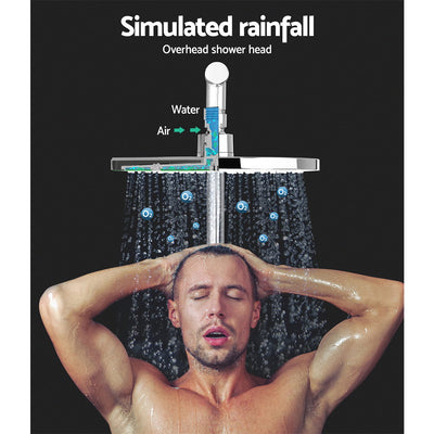Dealsmate Cefito 9'' Rain Shower Head Set Handheld Round High Pressure Chrome