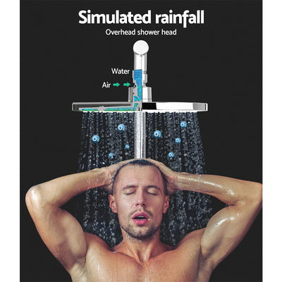Dealsmate Cefito 9'' Rain Shower Head Set Handheld Round High Pressure Mixer Tap Chrome