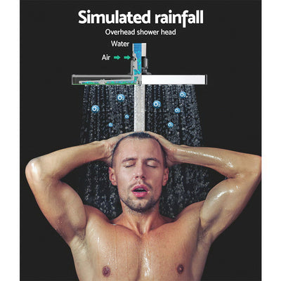 Dealsmate Cefito 8'' Rain Shower Head Set Handheld Round High Pressure wins Tap Chrome