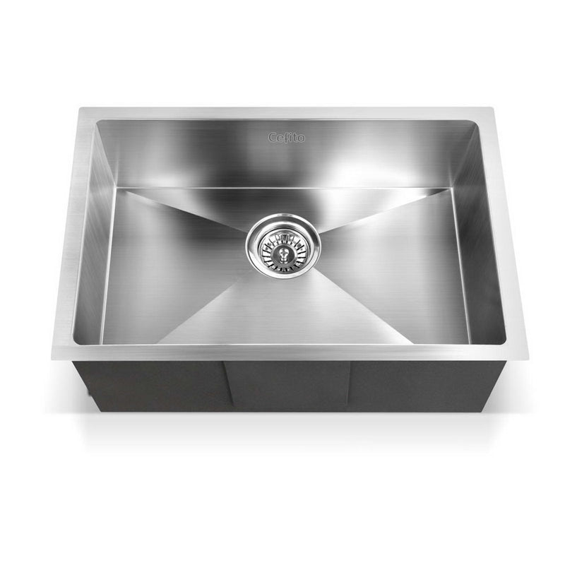 Dealsmate Cefito Kitchen Sink 60X45CM Stainless Steel Basin Single Bowl Laundry Silver